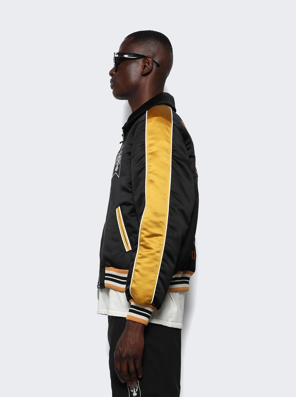 Rhude Le Soleil Baseball Jacket In Black