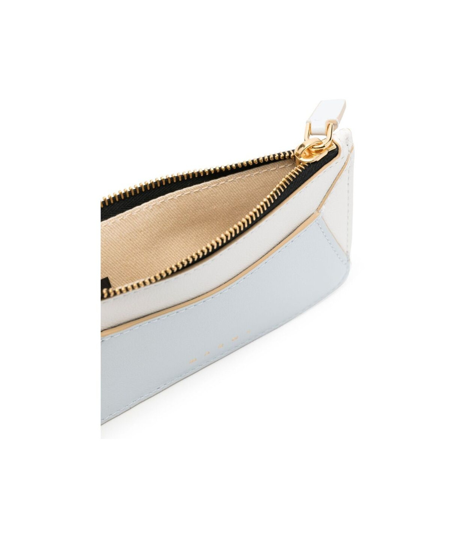Shop Marni Colour-block Logo Wallet In White