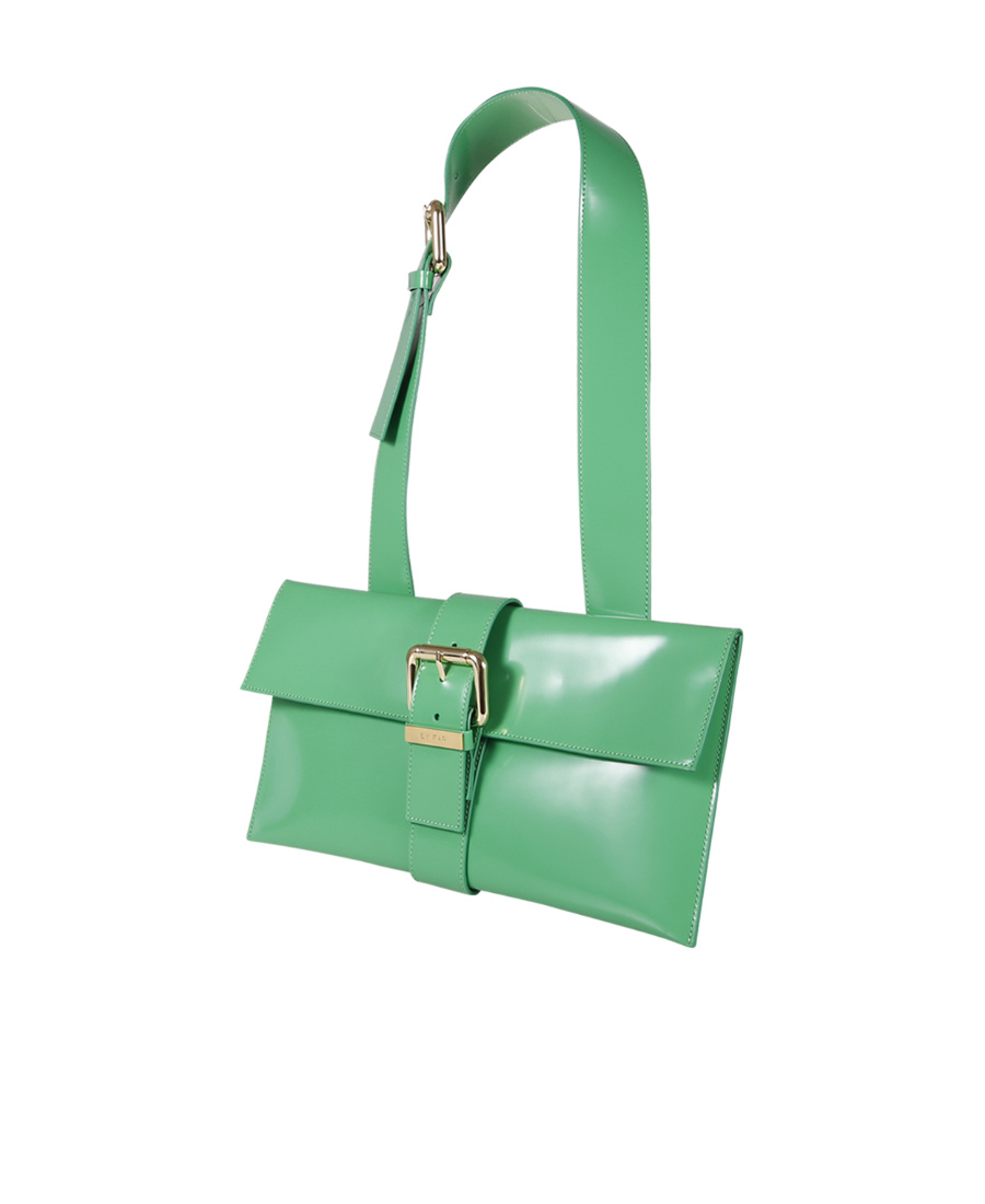 By Far Carol Buckle Detailed Shoulder Bag In Green