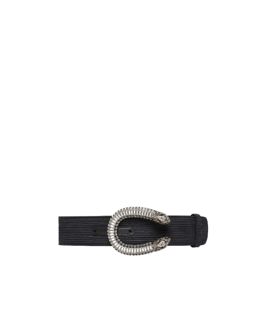 Shop Gucci Dionysus Ribbed Wide Belt In Black