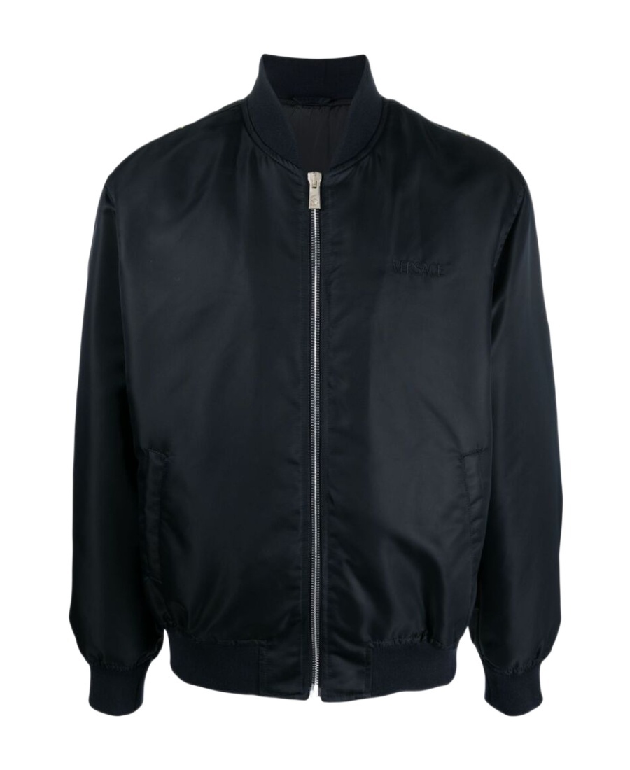 Versace Graphic-print Bomber Jacket In Black