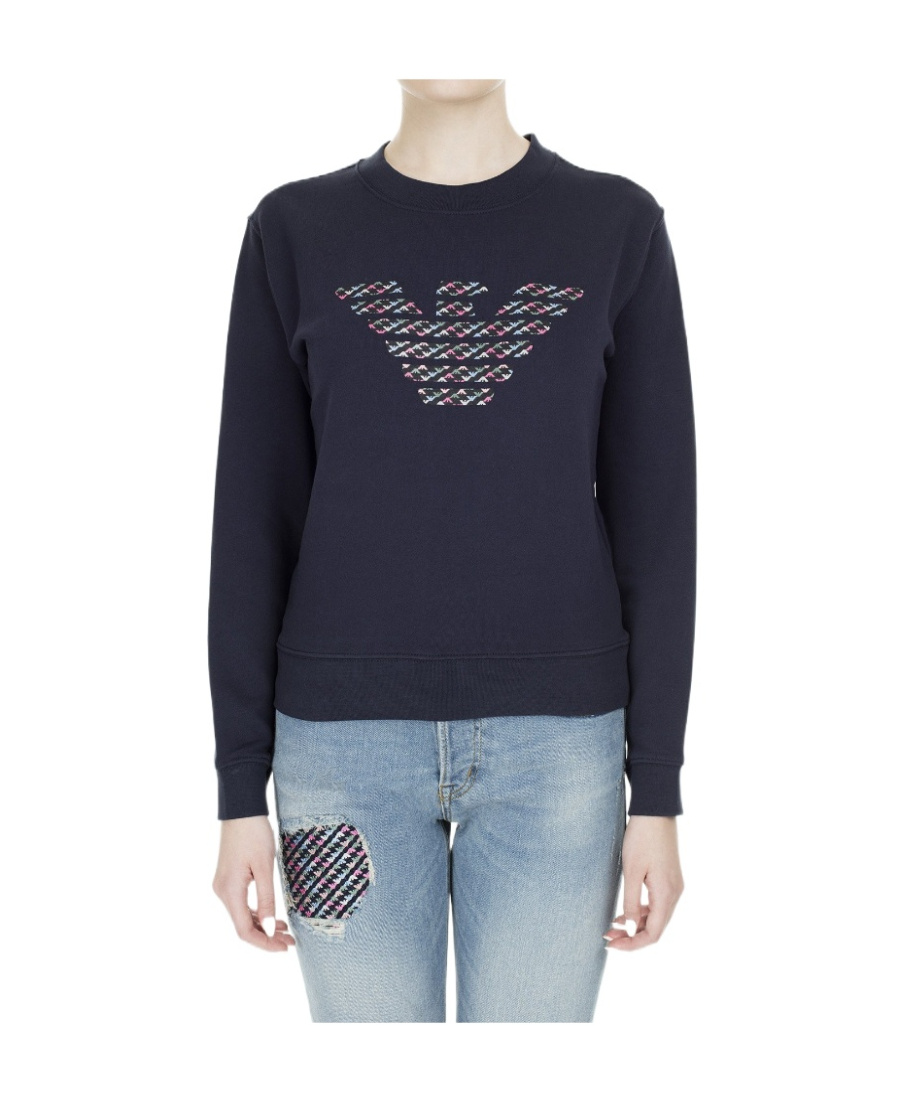 EMPORIO ARMANI ROUND-NECKED LOGO SWEATER