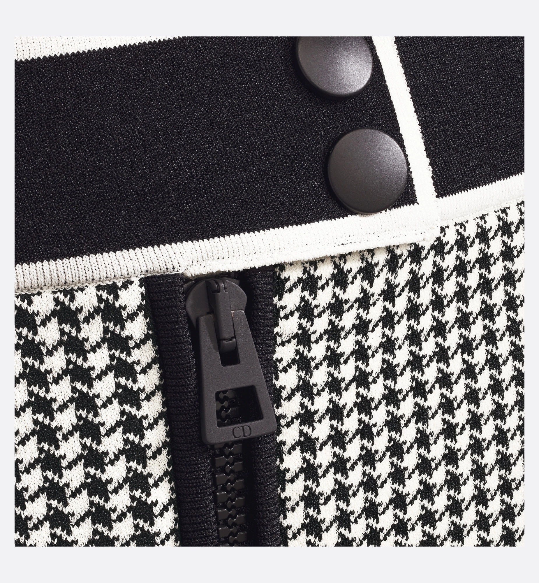 Dior Houndstooth Mini Skirt In Gray