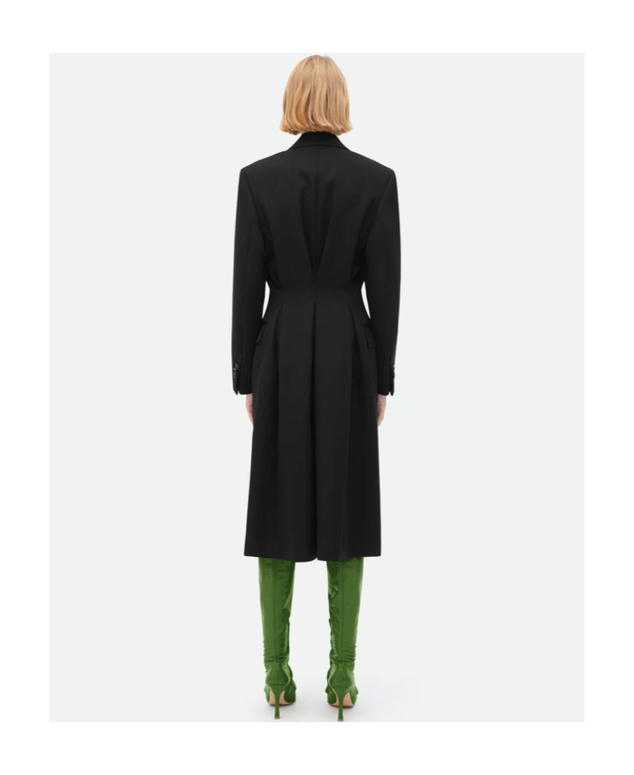 Bottega Veneta Double-breasted Wool Coat In Black