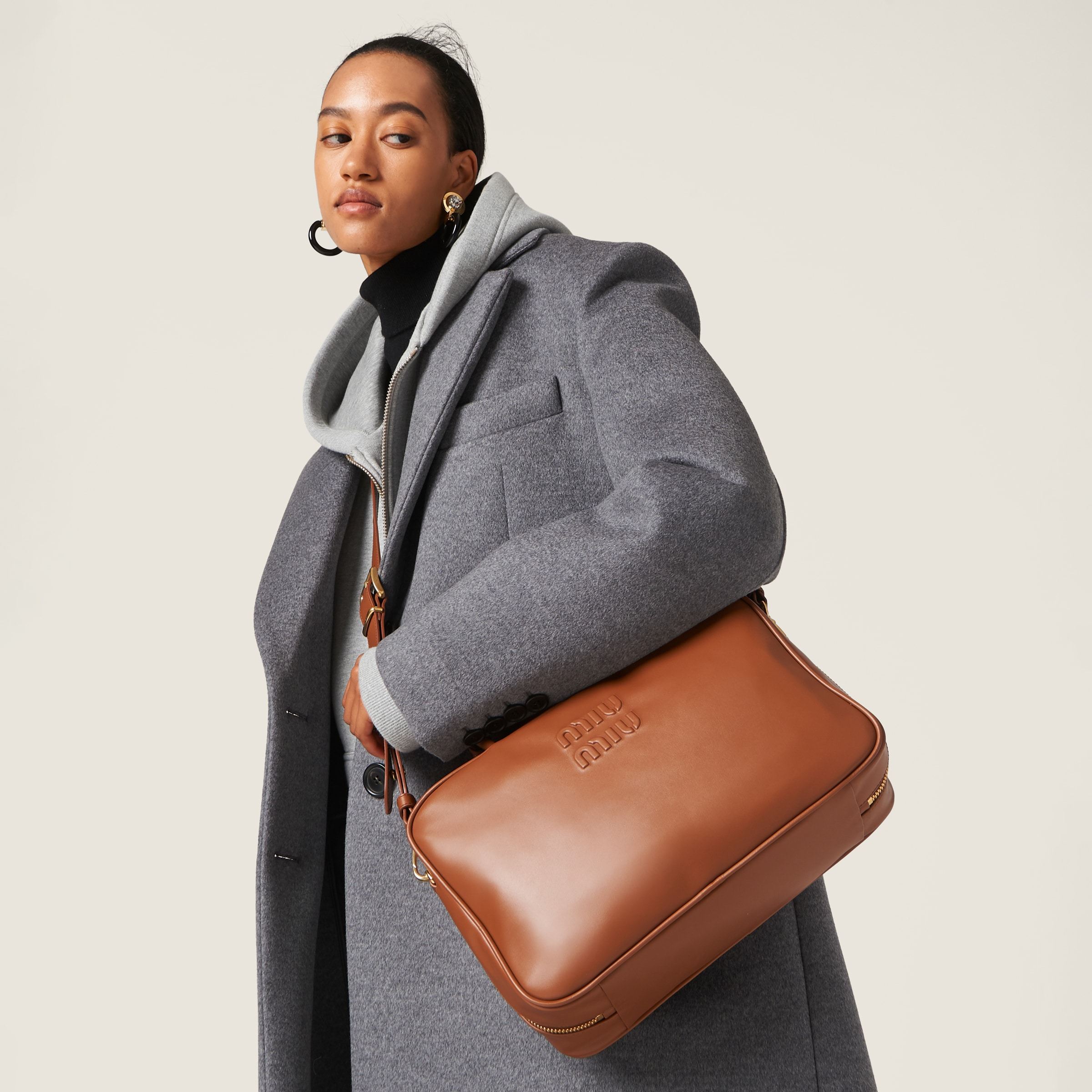 MIU MIU SINGLE-BREASTED VELOUR COAT