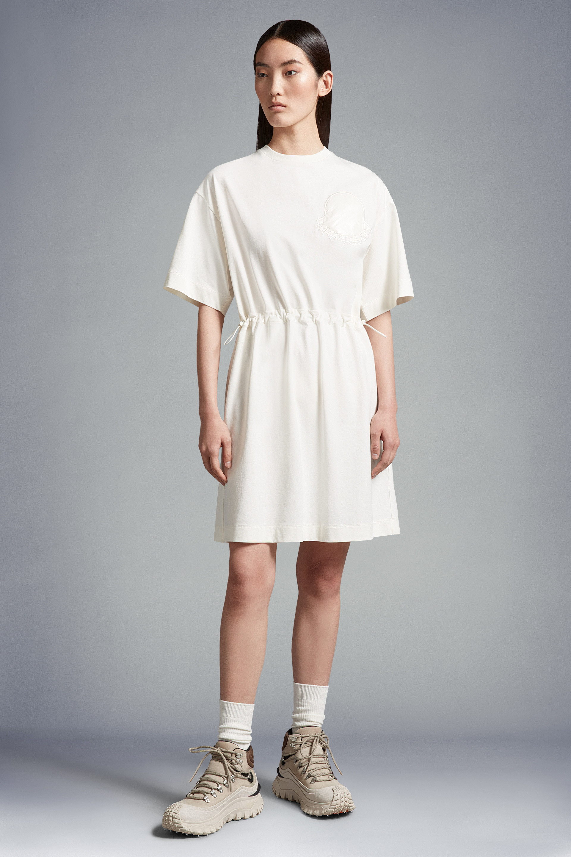 Moncler Logo Dress In White