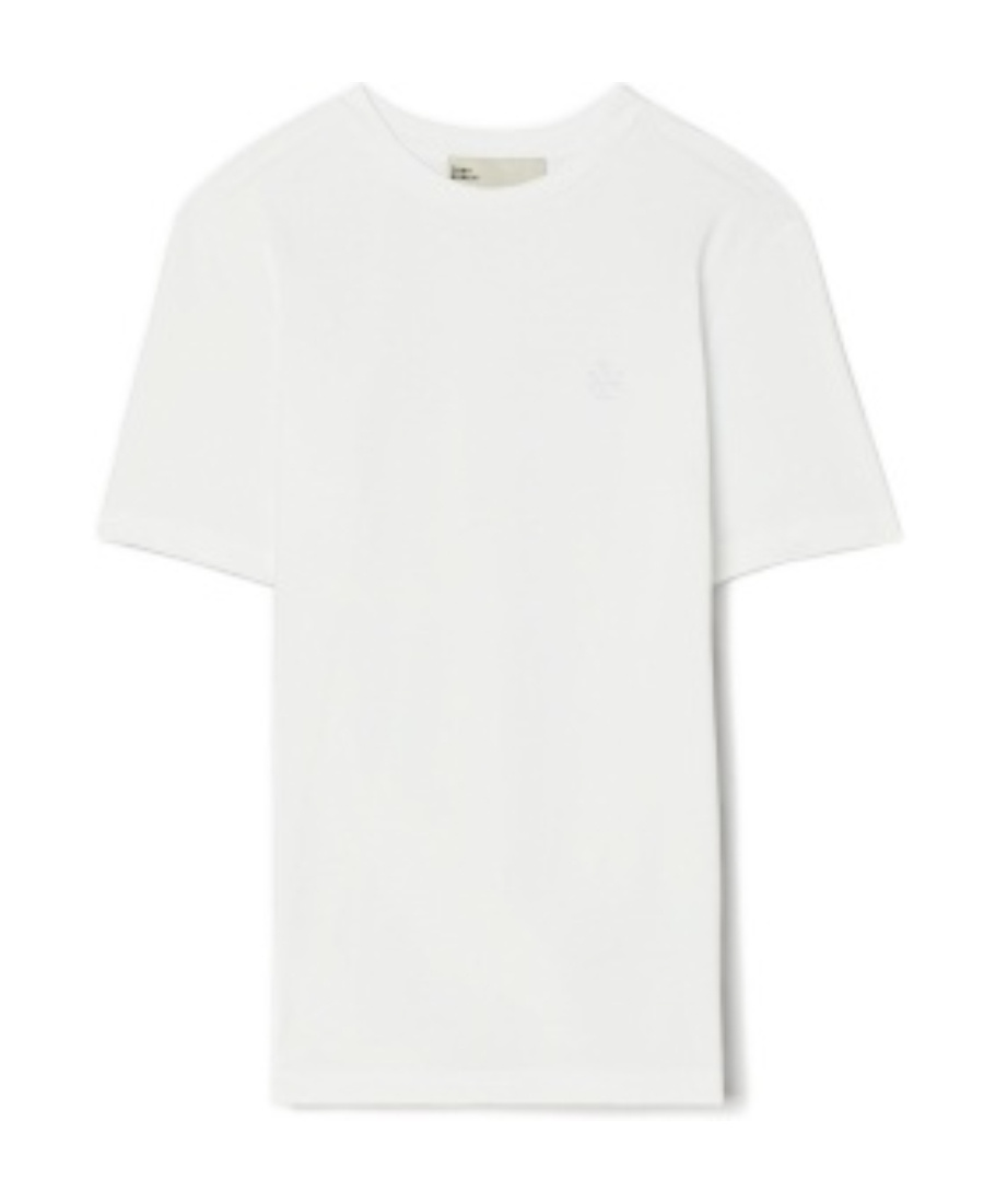 Tory Burch Logo Embroidered Crewneck T-shirt In White