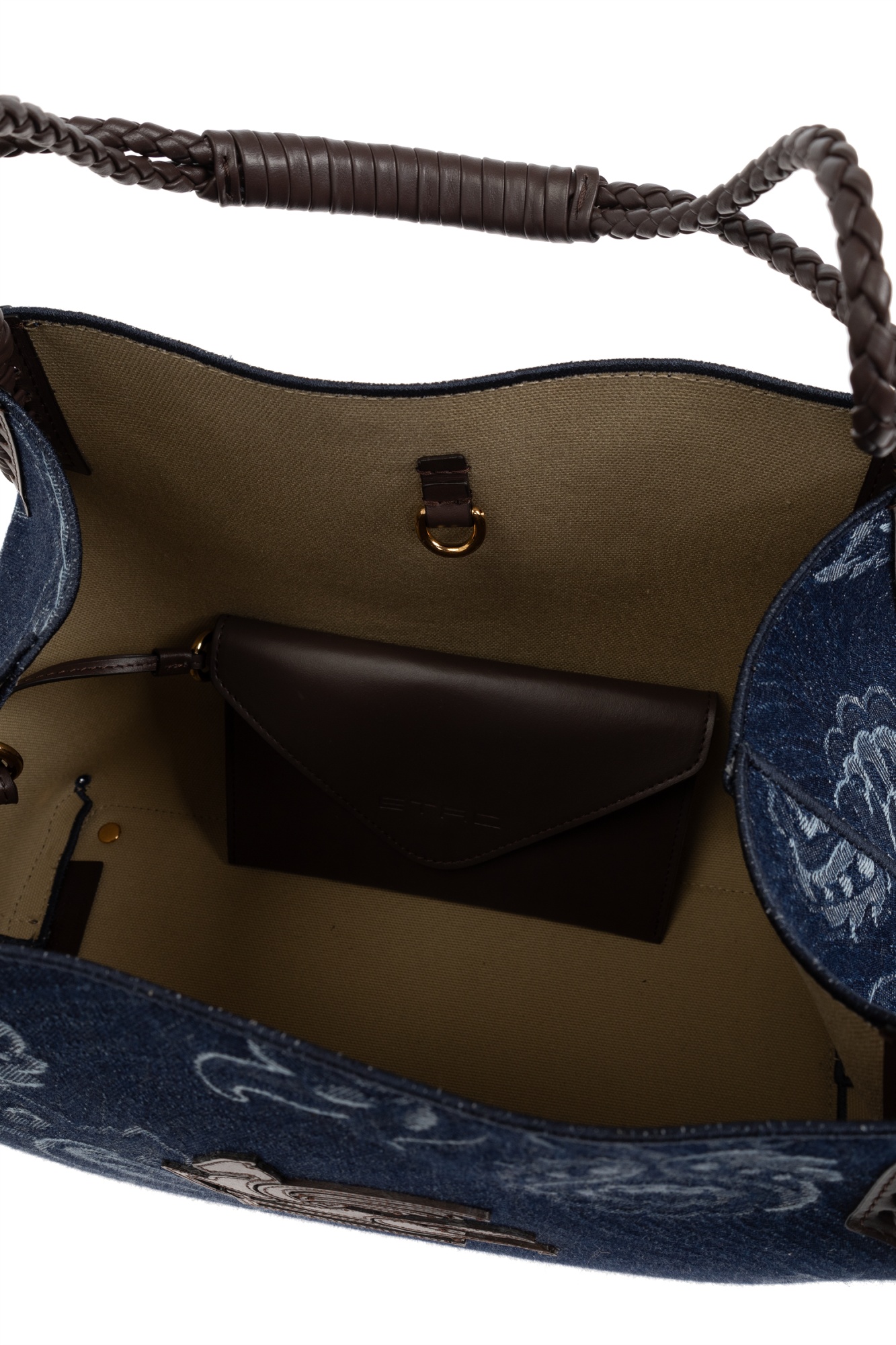 Etro Womens Denim Blue Scuro Libra Denim Shoulder Bag In Black