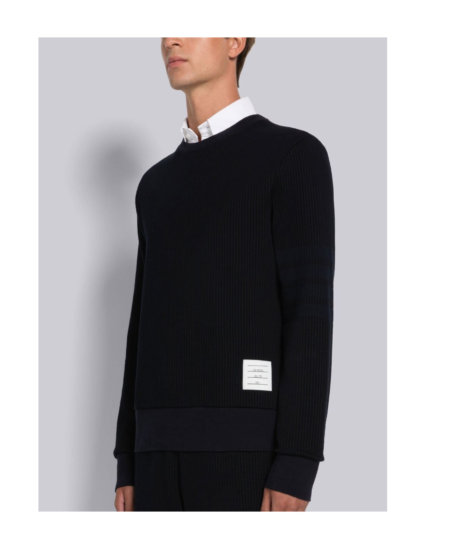 Shop Thom Browne 4-bar Seersucker Sweatshirt In Black