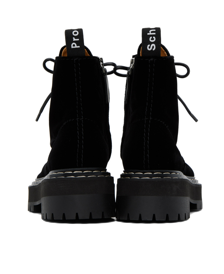Proenza Schouler Sewing Details Round Head Short Boots In Black