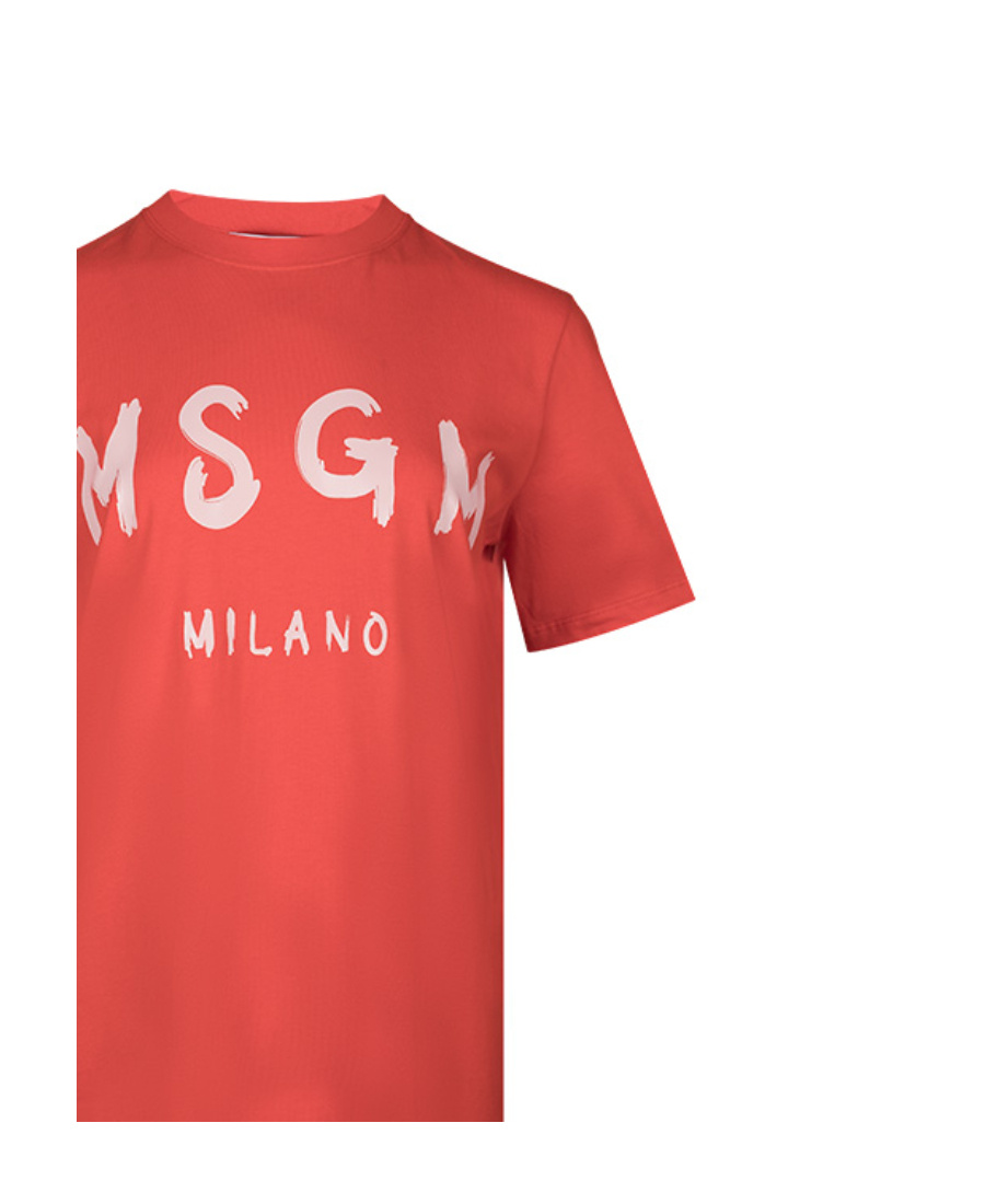 Msgm Logo Printed T-shirt In Red
