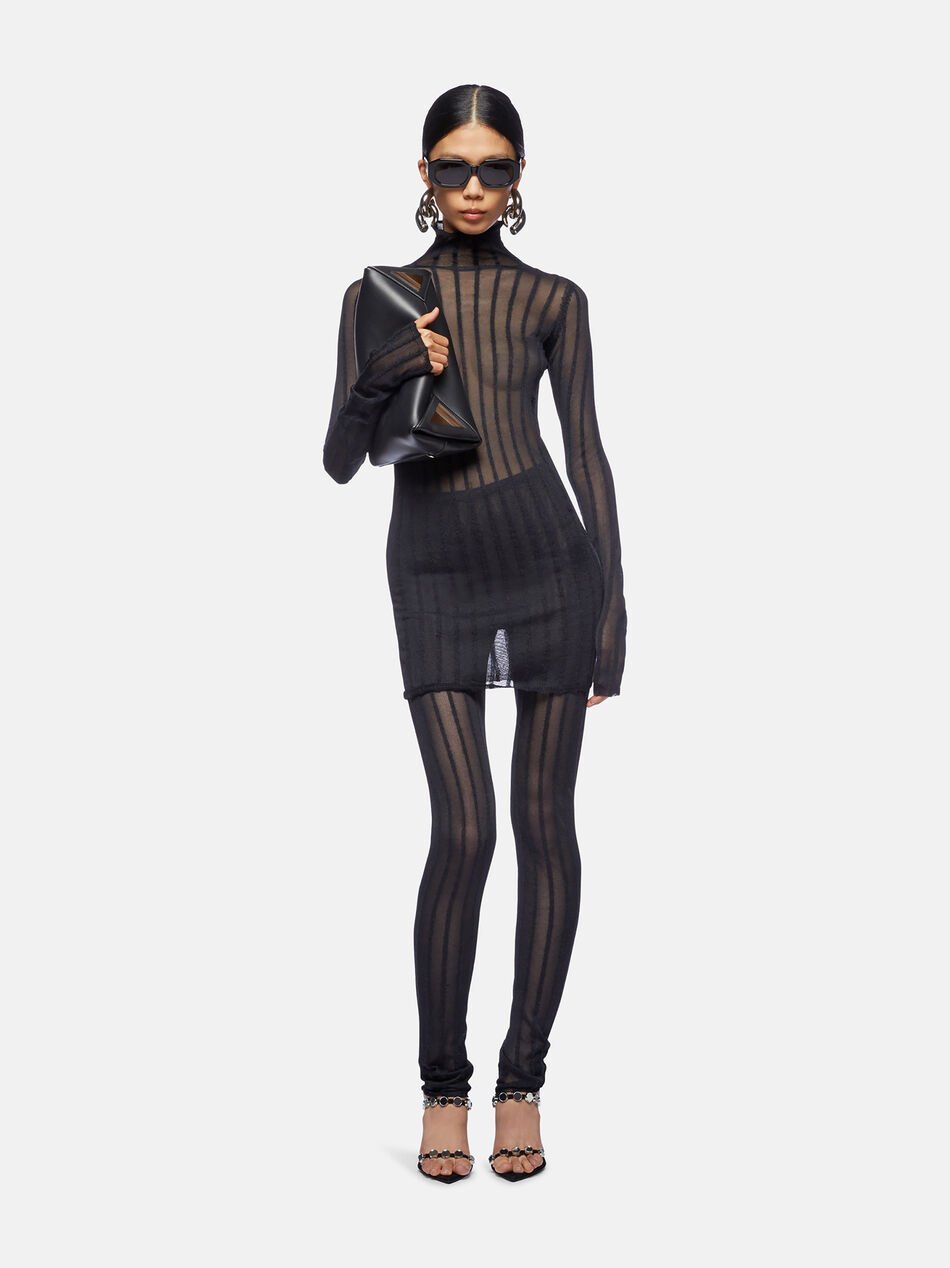 Attico The Striped Pants In Black