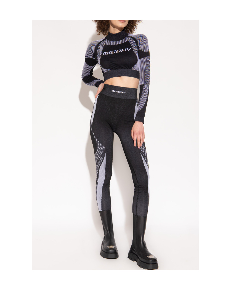Misbhv Logo-print Cropped Top In Black