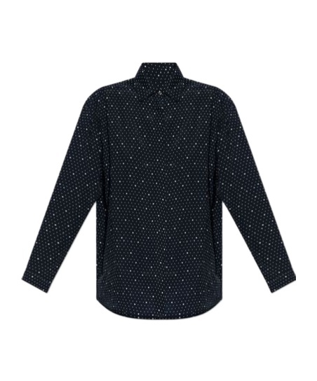 Apc Polka Dot Long-sleeved Shirt In Black