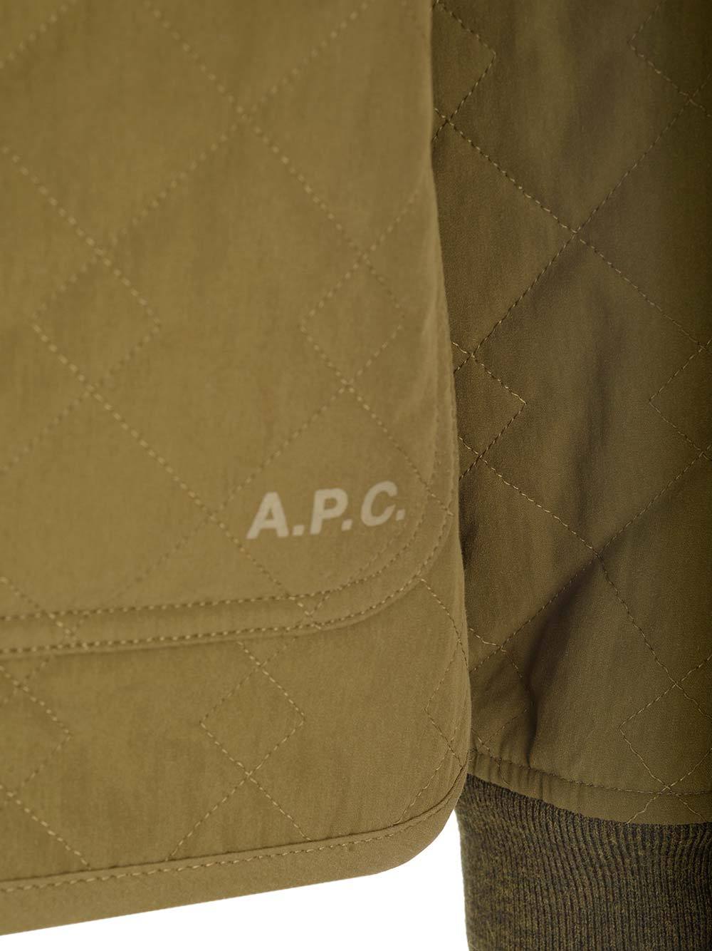 A.p.c. Elea Quilted Jacket In Green