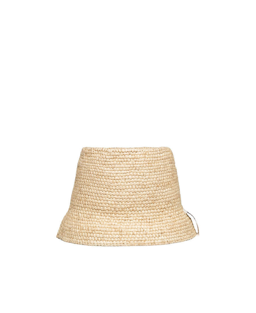 Jacquemus Le Bob Raphia Bucket Hat In Nude