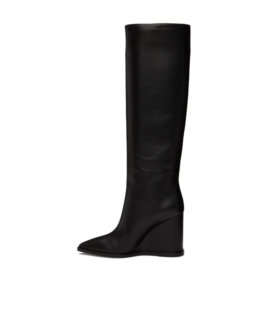 Gianvito Rossi Leather Wedge Knee-high Boots In Black