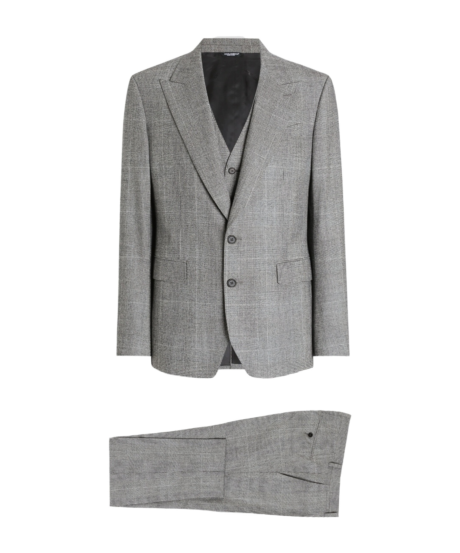Dolce & Gabbana Check-pattern Three-piece Suit In Gray