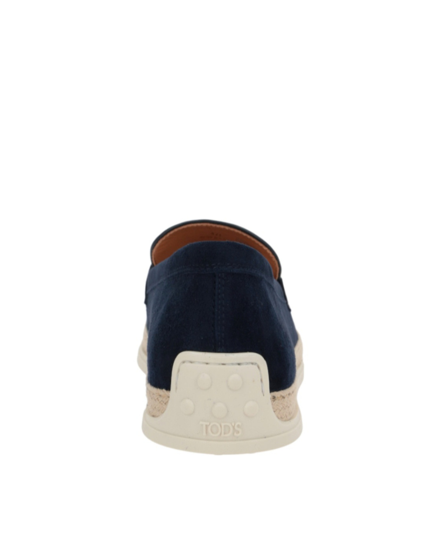 Tod's Suede Gomma Rafia Loafers In Black