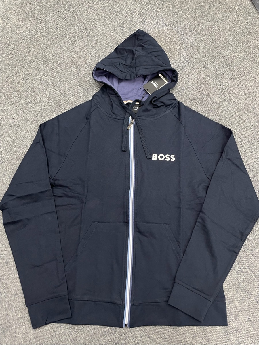 Hugo Boss Logo Hooded Sweater In Black