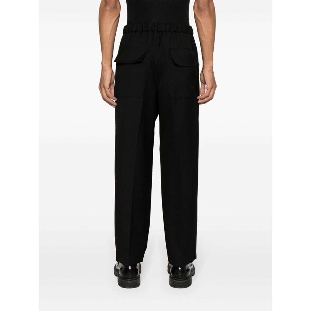 Jil Sander Elasticated-waistband Tapered Trousers In Black