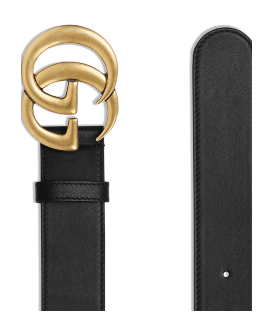 Gucci Glossy Finish Regular Belt With Bold Double G Buckle In Nude