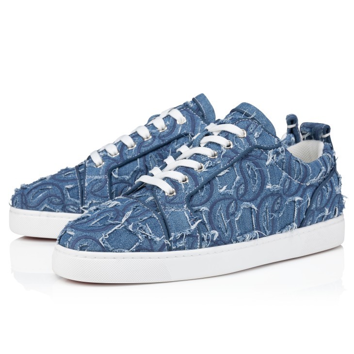 Christian Louboutin Louis Junior Low-cut Sneakers In Blue
