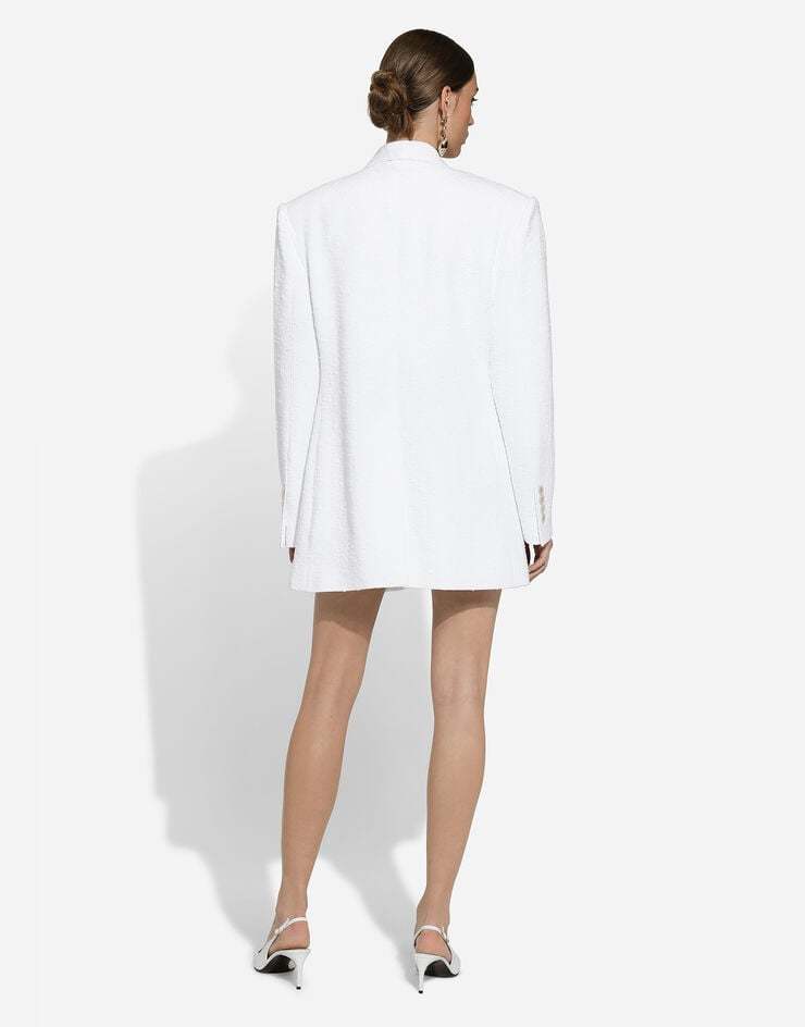 Dolce & Gabbana Single-breasted Tweed Blazer - Women's - Silk/cotton/nylon/flax In White