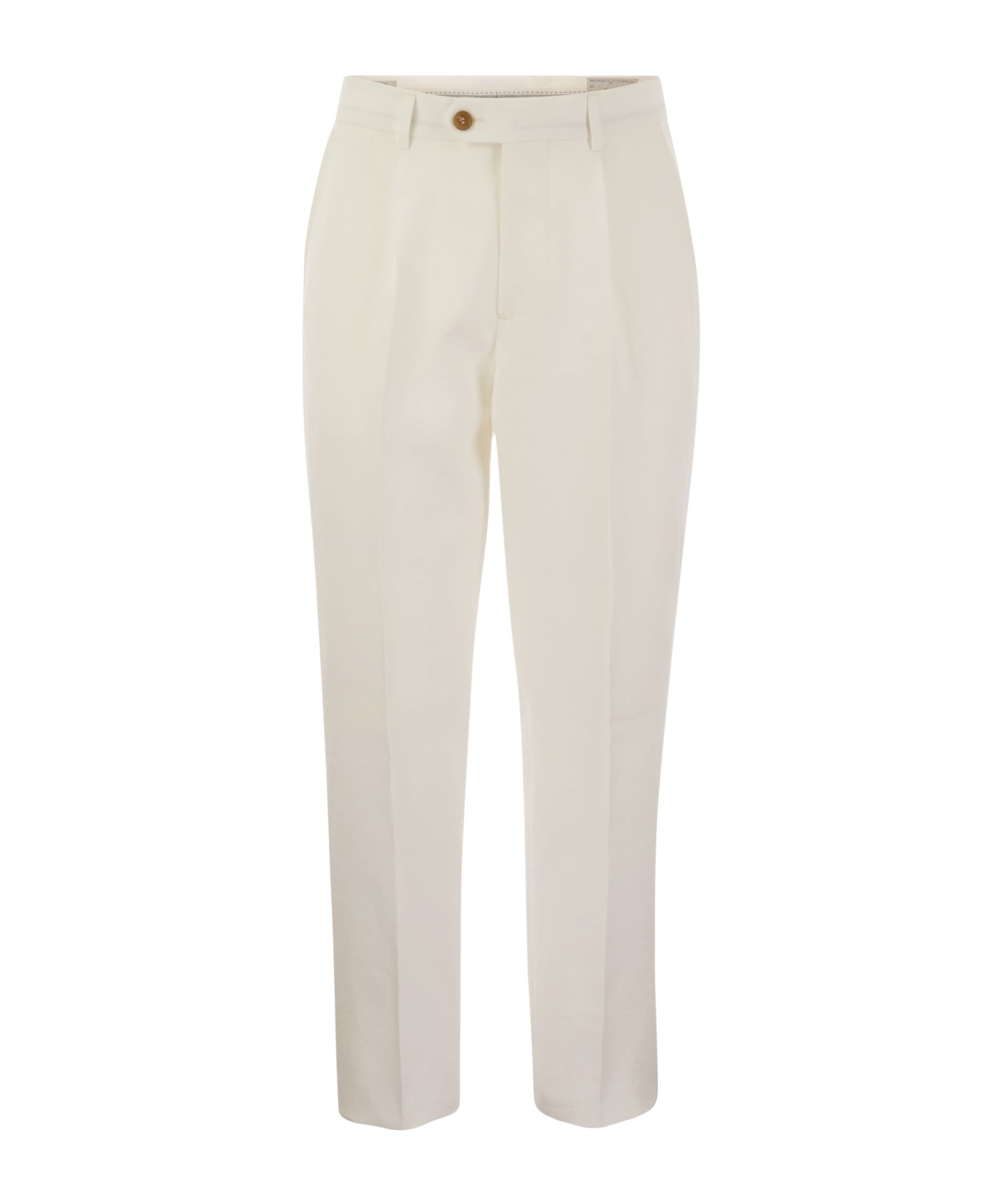 Brunello Cucinelli Cotton Slim Fit Pants In White