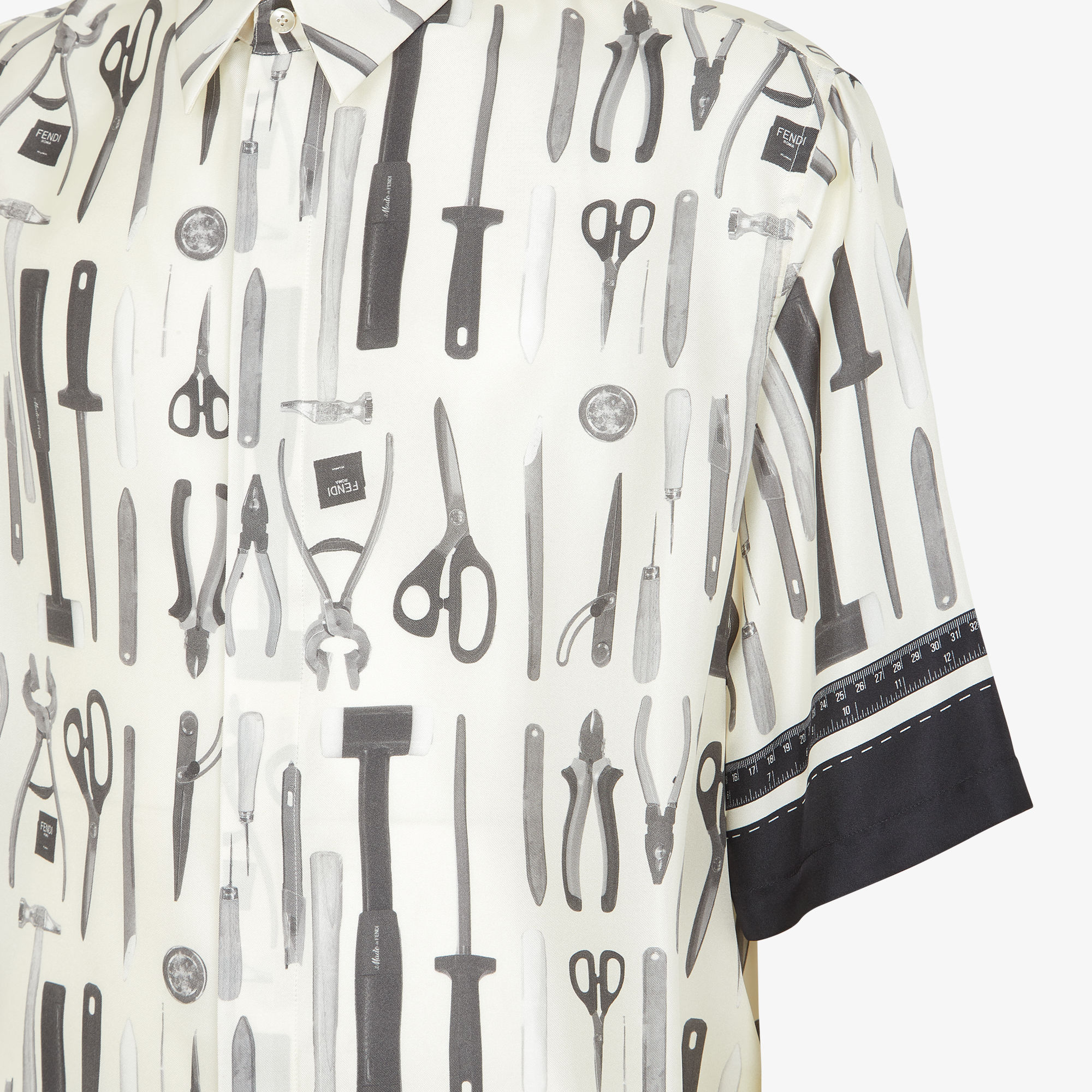 Fendi Multicolor Tools Print Shirt In White