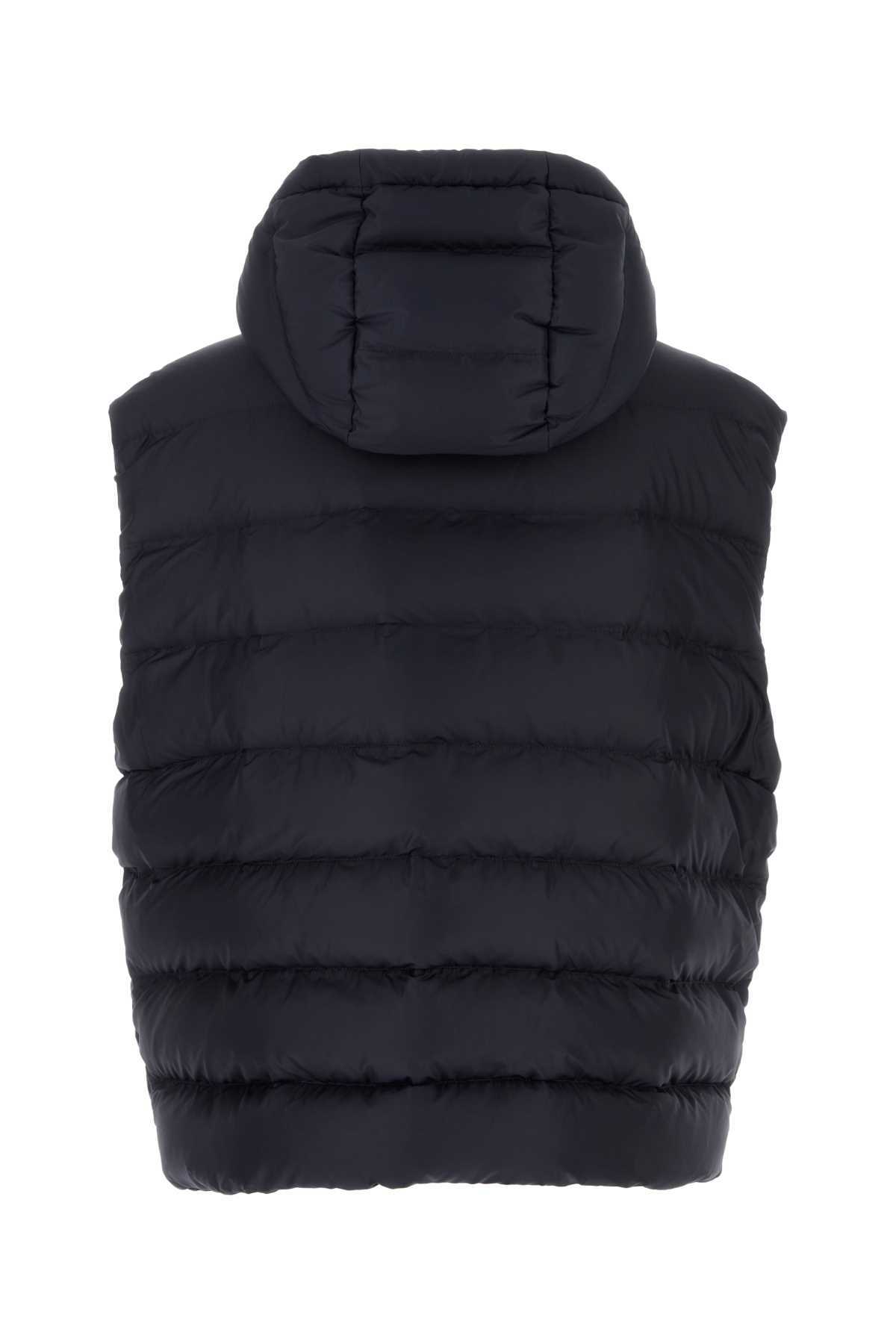 Prada Enamel Triangle-logo Gilet In Blue