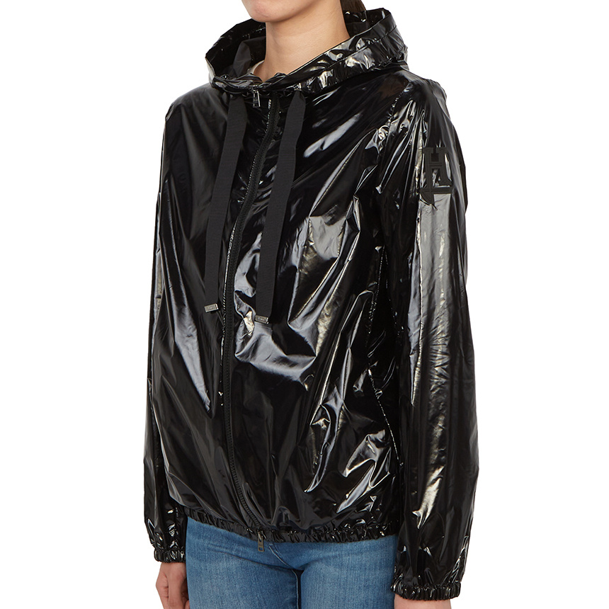 Herno Logo-patch Hooded Jacket In Black