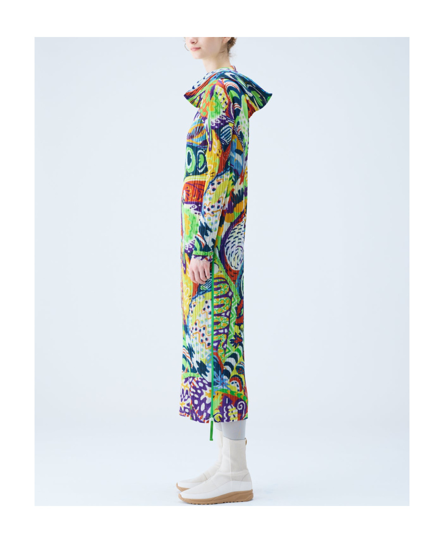 Shop Issey Miyake Snowrunner Plissé Midi Dress In Multicolor
