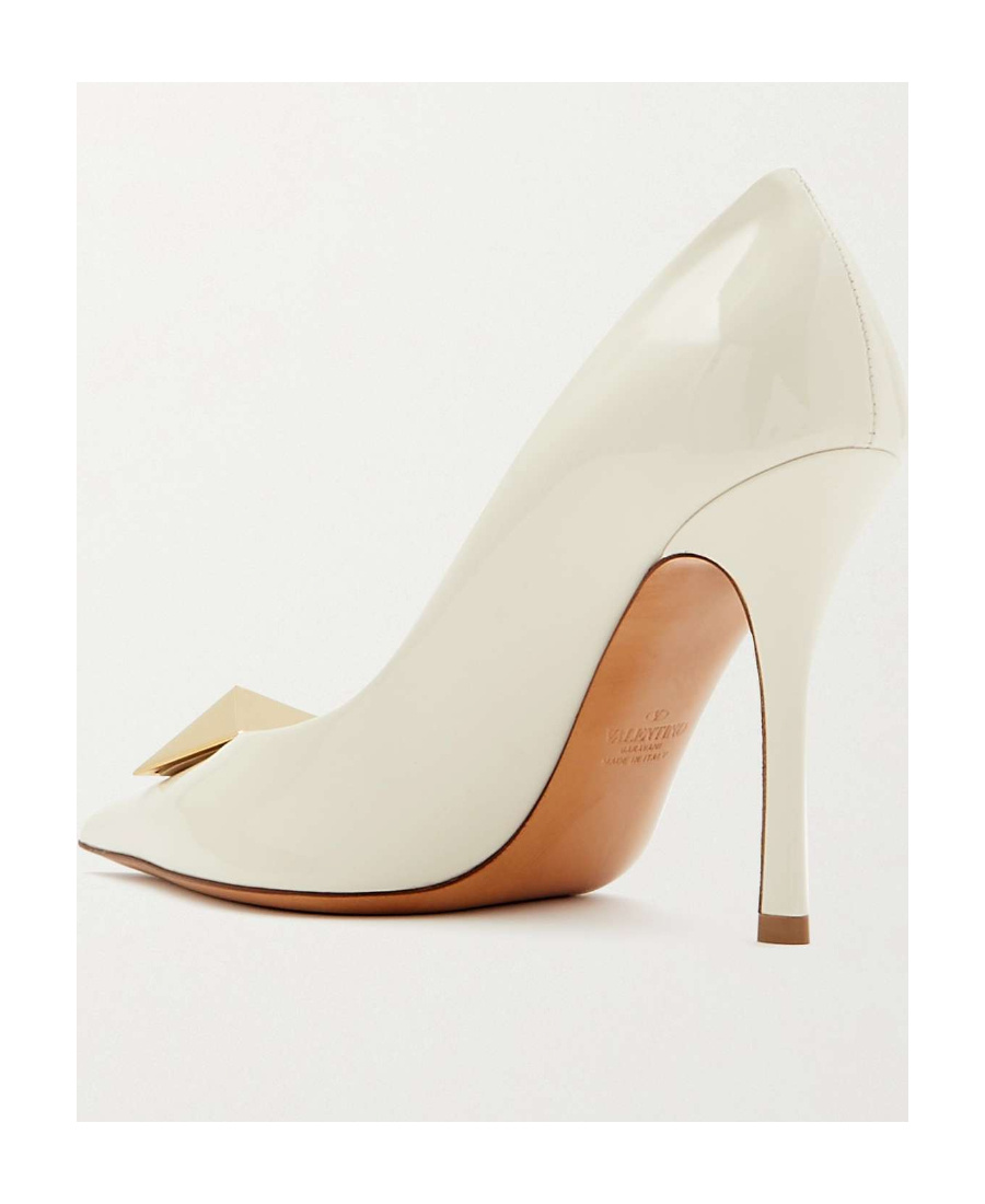 Valentino Garavani Rockstud Pointed-toe Pumps In White