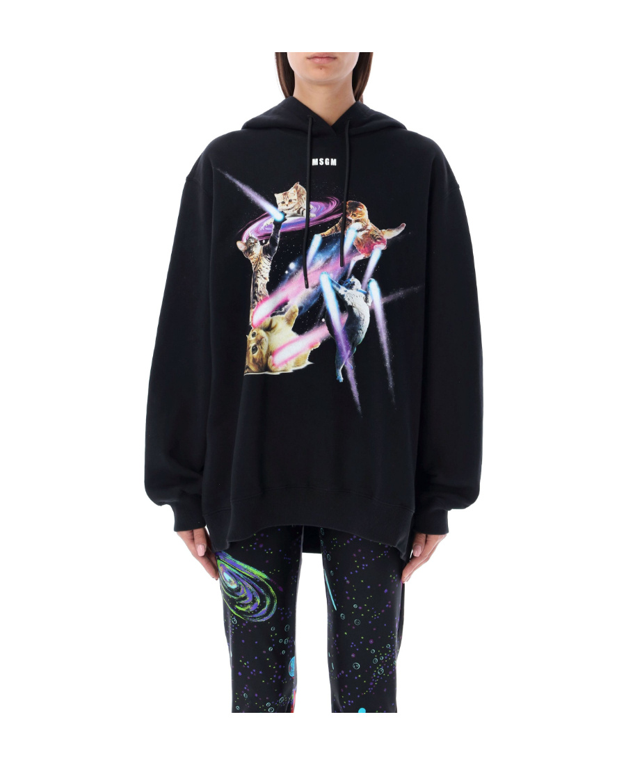 MSGM GRAPHIC-PRINT DRAWSTRING HOODIE