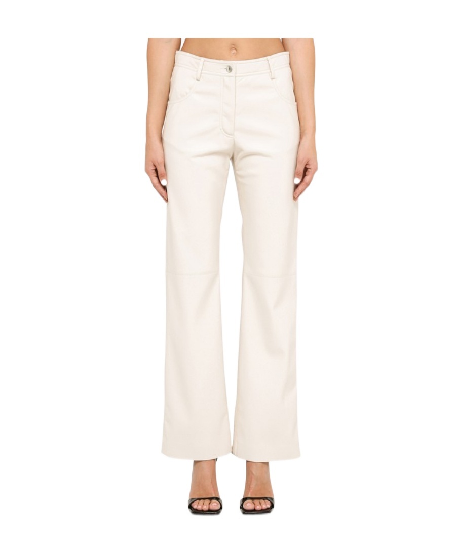 Msgm High Waist Women's Pants In White