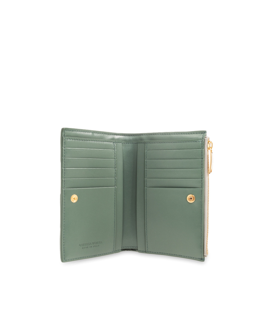 Bottega Veneta Medium Cassette Intrecciato Leather Wallet In White