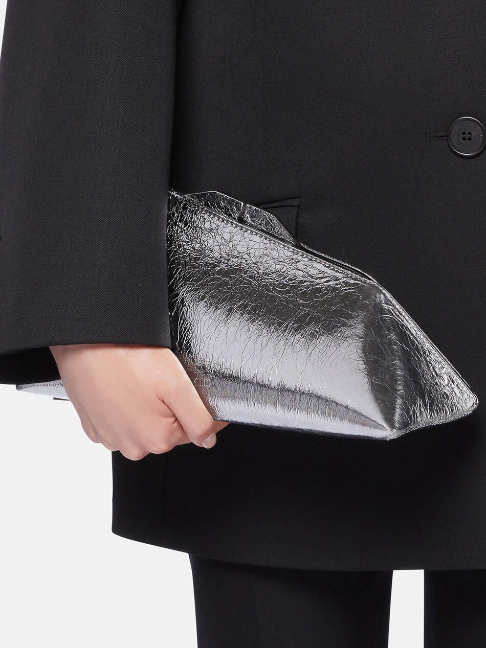 Attico Geometric Clutch In White