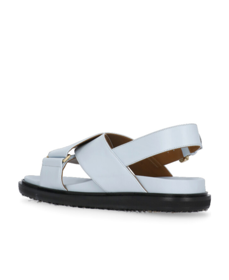 Marni Leather Fussbett Sandals In White