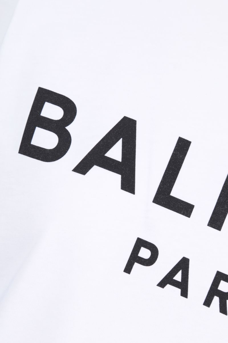 Balmain Logo Print Crewneck T-shirt In White