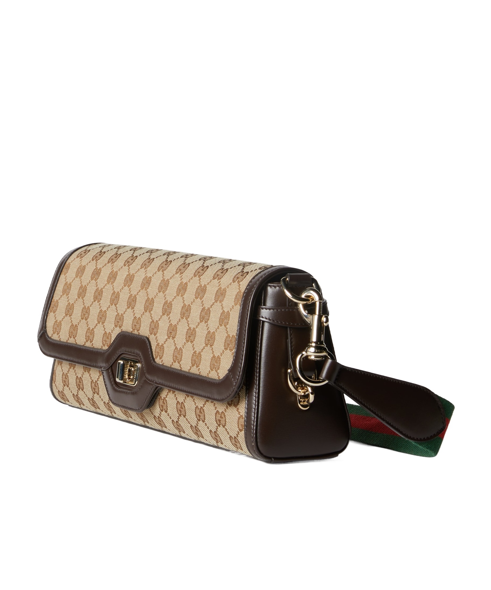 Gucci Gg Origianl Fabric And Leather Shoulder Bag In Multicolor