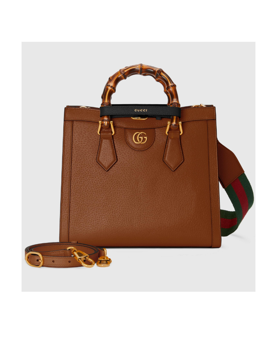 Gucci Diana Bamboo Handle Shopping Bag In Brown