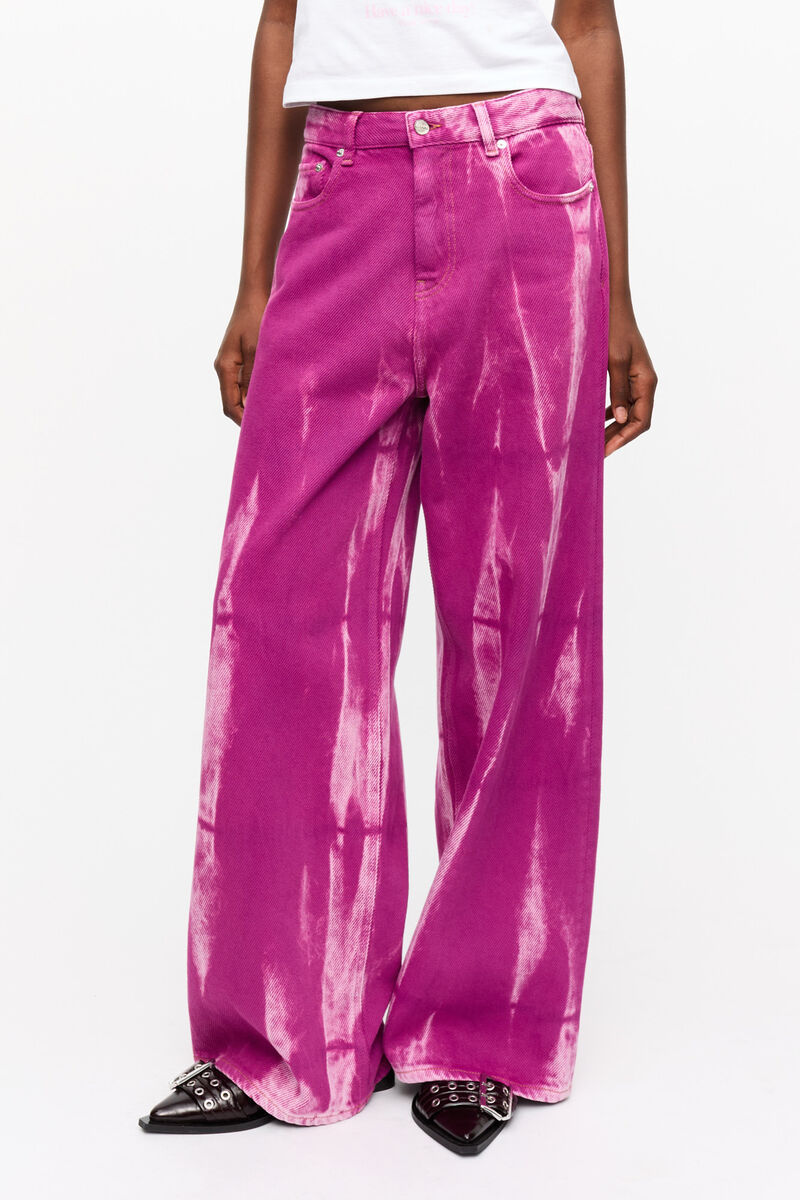Ganni Overdyed Purple Heavy Denim Marri Jeans In Purple