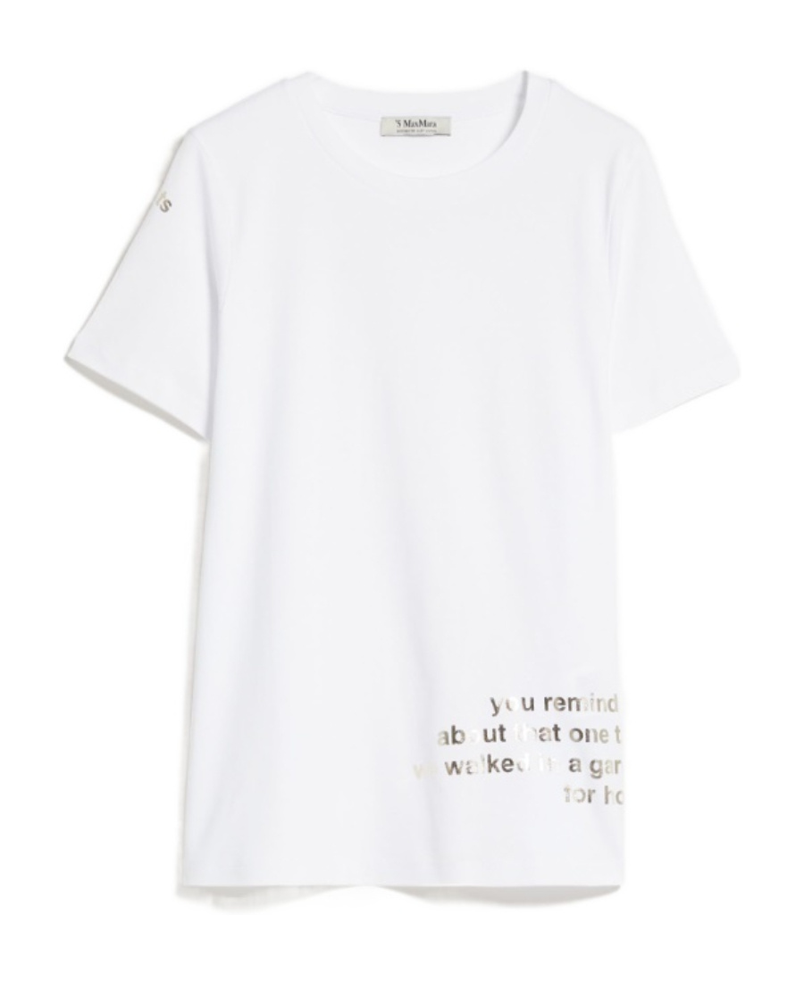 Max Mara Printed Cotton T-shirt In White
