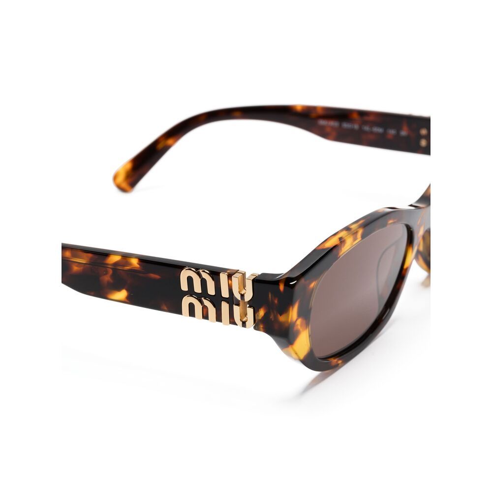 Miu Miu Logo Sunglasses In Brown