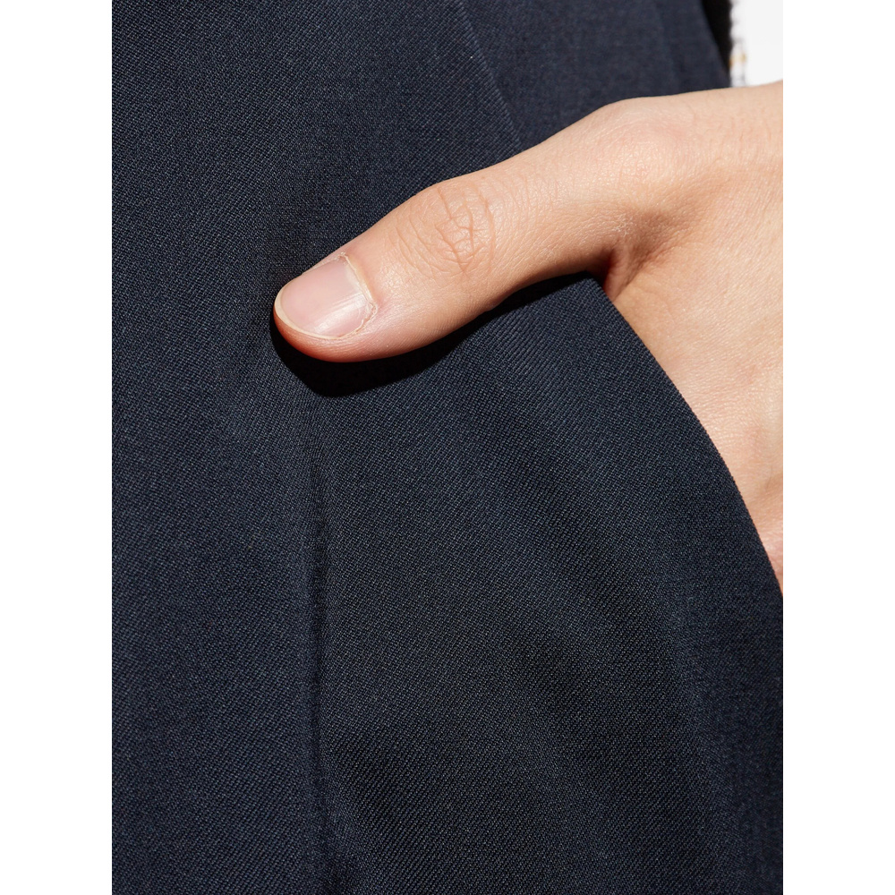 Vivienne Westwood Navy Wide-leg Trousers With Tailored Waistband And Button Detail In Black