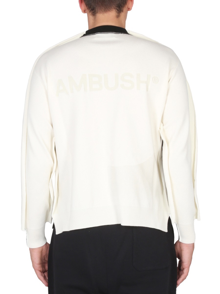 Shop Ambush Colour-block Crew-neck Jumper In Black