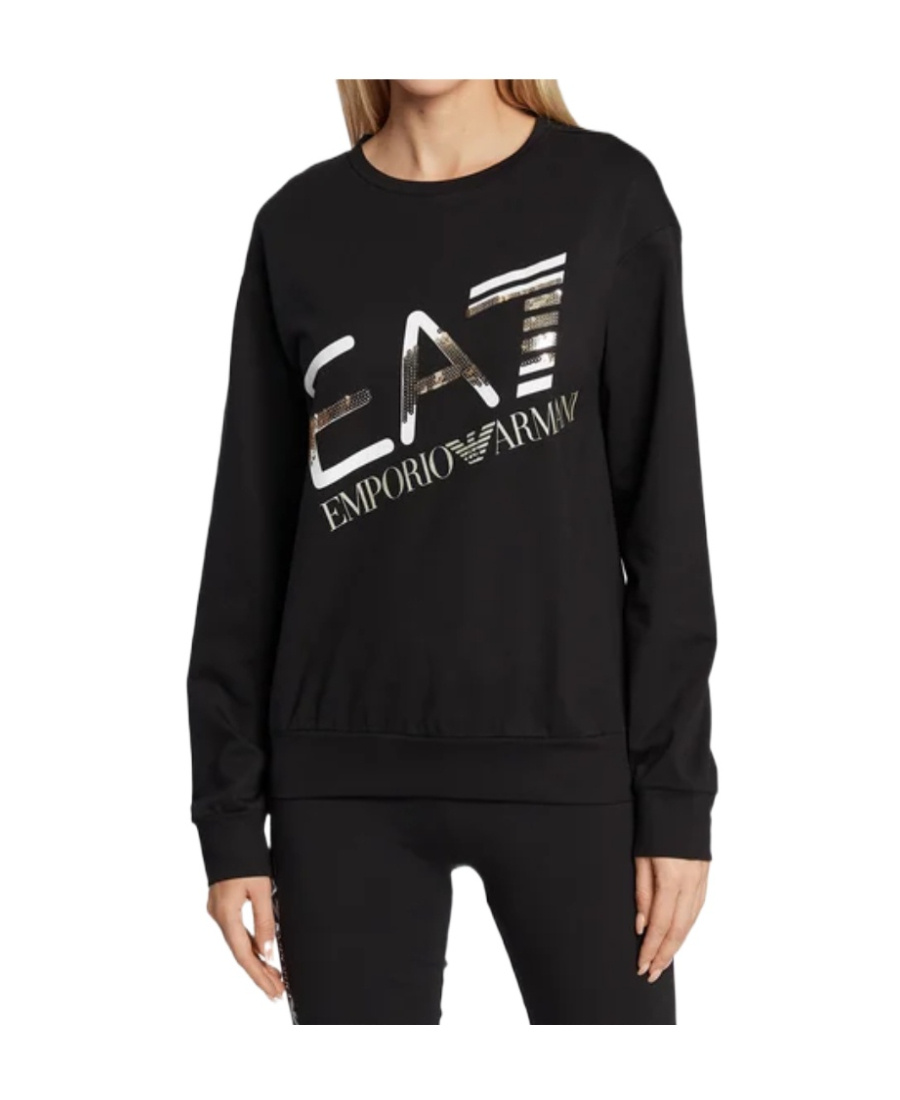 EA7 ROUND-NECKED LOGO SWEATER