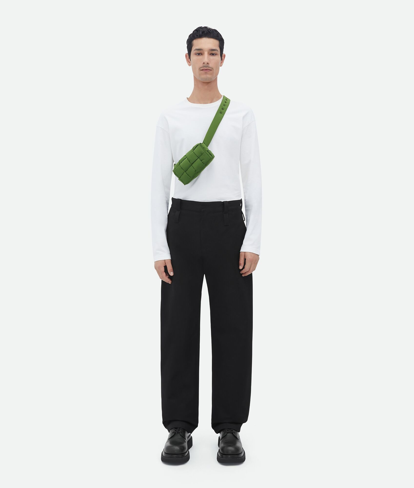 Bottega Veneta Padded Science And Technology Card Belt Waist Bag In Green