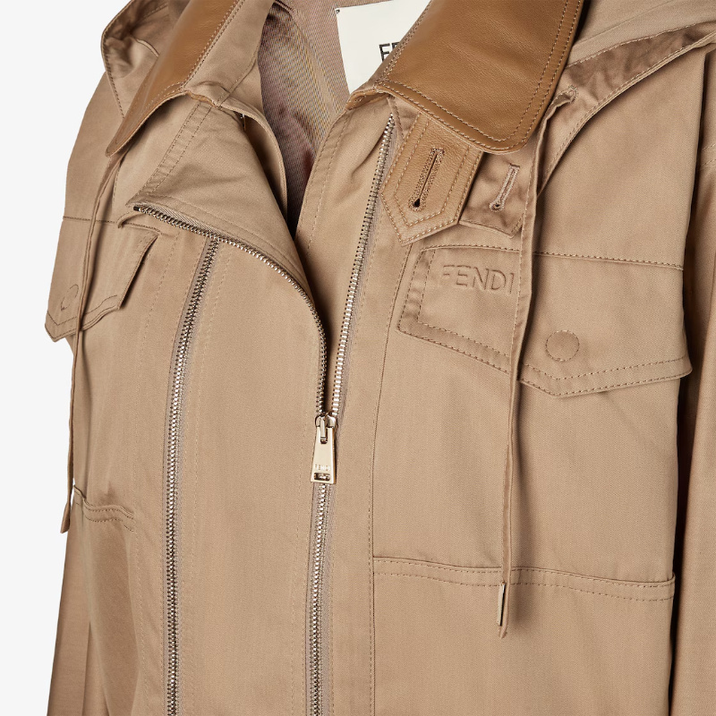 Fendi Beige Cotton Blouson In Neutral